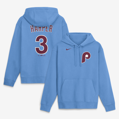Bryce Harper Philadelphia Phillies Nike Name & Number Club Fleece Pullover Hoodie - Light Blue