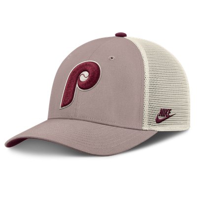 Philadelphia Phillies Nike Cooperstown Rise Adjustable Trucker Hat - Khaki