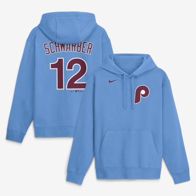 Kyle Schwarber Philadelphia Phillies Nike Name & Number Club Fleece Pullover Hoodie - Light Blue