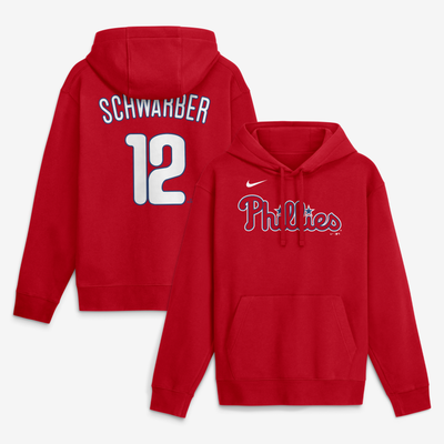 Kyle Schwarber Philadelphia Phillies Nike Name & Number Club Fleece Pullover Hoodie - Red