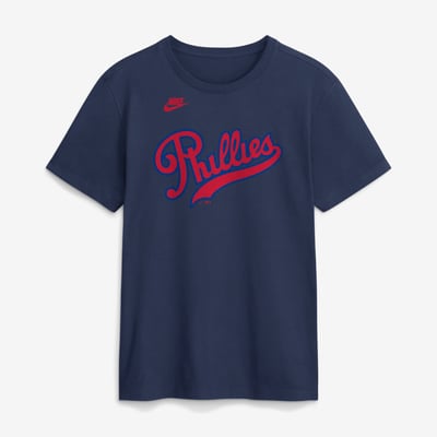 Philadelphia Phillies Nike 2026 Field of Dreams Wordmark T-Shirt - Navy