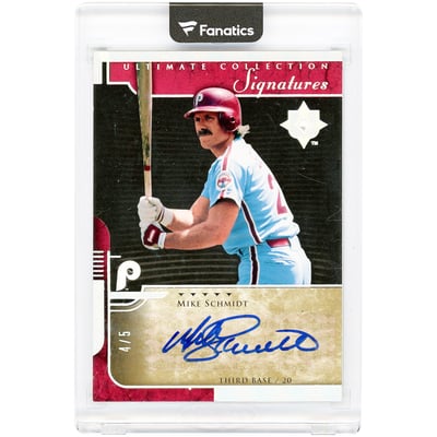 Mike Schmidt Philadelphia Phillies Autographed 2005 Upper Deck Ultimate Collection Signatures Platinum #US-MS #4/5 Card