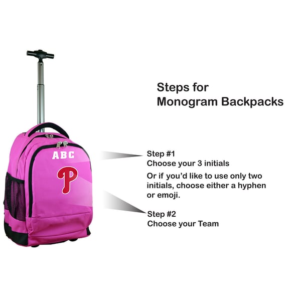 New with tag Philadelphia Phillies bookbag by pink . Philadelphia Phillies Premium Wheeled Backpack in Pink | eBay main image 2