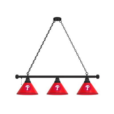Philadelphia Phillies 3-Shade Billiard Light with Black Fixture