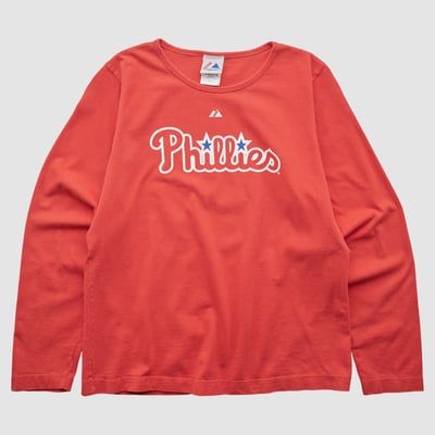 Philadelphia Phillies Majestic 2000s Long Sleeve T-shirt - Red - M by Fanatics Real Vintage