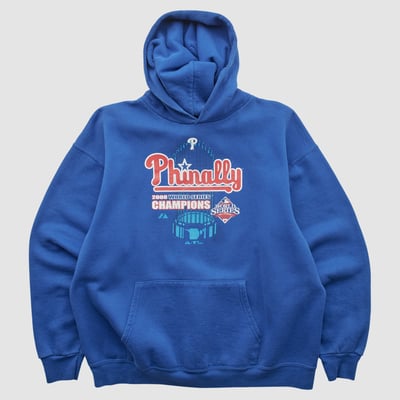 Philadelphia Phillies Majestic 2008 Hooded Pullover Sweatshirt - Blue - M by Fanatics Real Vintage