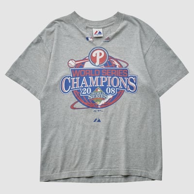 Philadelphia Phillies Majestic 2008 T-shirt - Heather Gray - S by Fanatics Real Vintage