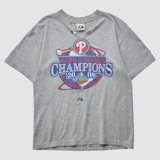 Philadelphia Phillies Majestic 2008 T-shirt - Heather Gray - S by Fanatics Real Vintage