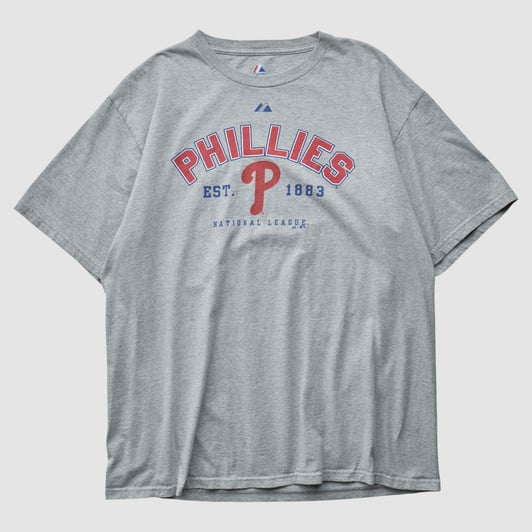 Philadelphia Phillies Majestic 2010 T-shirt - Heather Gray - 2XL by Fanatics Real Vintage