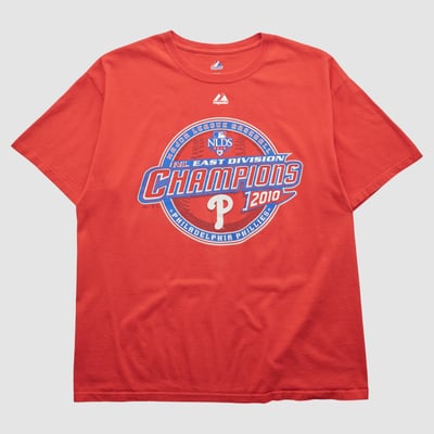 Philadelphia Phillies Majestic 2010 T-shirt - Red - L by Fanatics Real Vintage