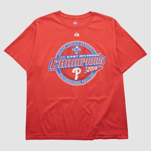 Philadelphia Phillies Majestic 2010 T-shirt - Red - L by Fanatics Real Vintage