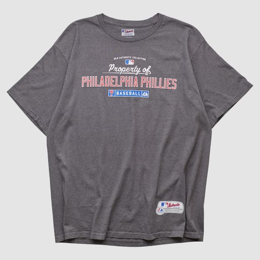 Philadelphia Phillies Majestic 2010s T-shirt - Dark Heather Gray - L by Fanatics Real Vintage
