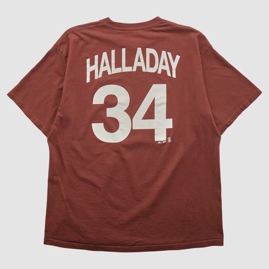 Philadelphia Phillies Majestic 2010s T-shirt - Maroon - L by Fanatics Real Vintage