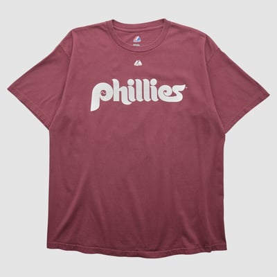 Philadelphia Phillies Majestic 2010s T-shirt - Maroon - XL by Fanatics Real Vintage