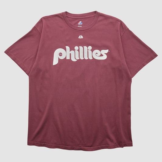 Philadelphia Phillies Majestic 2010s T-shirt - Maroon - XL by Fanatics Real Vintage