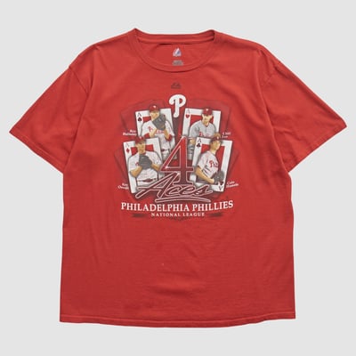Philadelphia Phillies Majestic 2010s T-shirt - Red - M by Fanatics Real Vintage