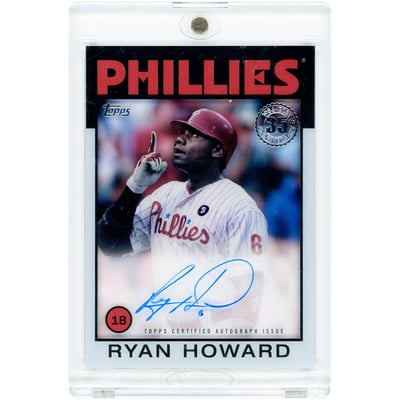 Ryan Howard Philadelphia Phillies Autographed 2021 Topps Clearly Authentic 1986 Topps Design #86TBA-RHO Card 