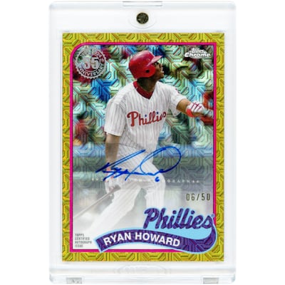 Ryan Howard Philadelphia Phillies Autographed 2024 Topps Update Silver Pack Chrome Gold Refractor #T89CU-HOW #6/50 Card 