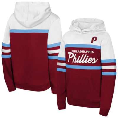 Philadelphia Phillies Mitchell & Ness Toddler Head Coach Pullover Hoodie - Burgundy