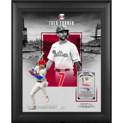 Trea Turner Philadelphia Phillies Fanatics Authentic Framed 11" x 14" Showcase Collage with a Piece of Game-Used Ball - Limited Edition of 250