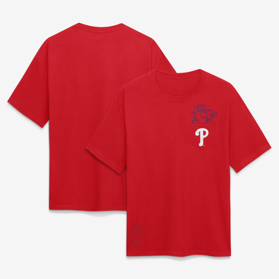  Philadelphia Phillies Fanatics Unisex Pocket Mascot T-Shirt - Red