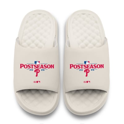 Philadelphia Phillies ISlide Unisex 2026 MLB Postseason Motive Slide Sandals - Cream