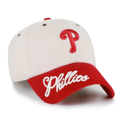 Philadelphia Phillies '47 Women's Rope Script Clean Up Adjustable Hat - Natural/Red