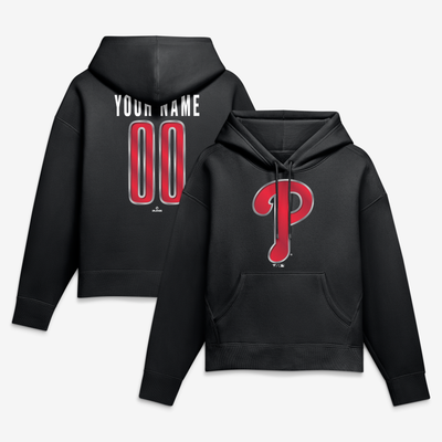 Philadelphia Phillies Women's Forged Mascot Personalized Name & Number Hoodie - Black
