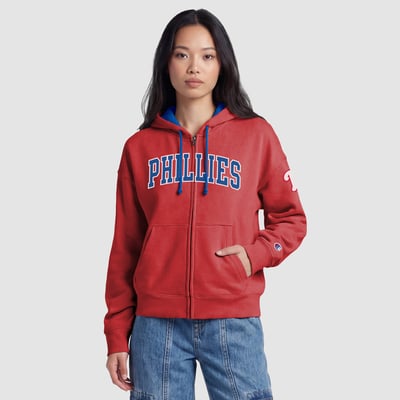  Philadelphia Phillies Champion Women's Fleece Full-Zip Hoodie - Red