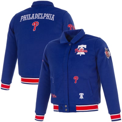 Philadelphia Phillies JH Design Women's Reversible Wool Full-Snap Jacket - Royal