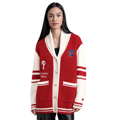  Philadelphia Phillies Starter Women's Strike Zone Full-Button Cardigan - Red