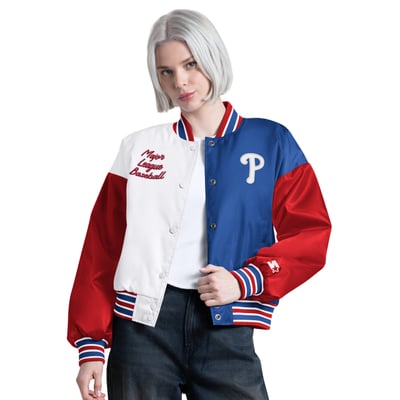  Philadelphia Phillies Starter Women's Game On Full-Snap Varsity Jacket - White