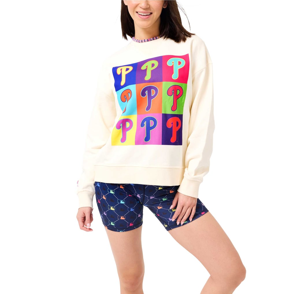 Philadelphia Phillies Terez Women's Classic Oversized Pullover Sweatshirt - Cream
