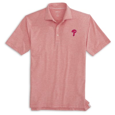 Philadelphia Phillies Johnnie-O Youth Lyndon Striped Jersey Performance Polo - Red