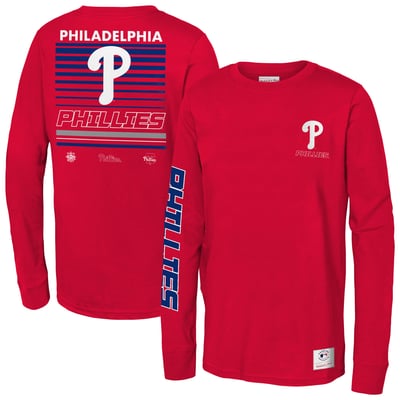 Philadelphia Phillies Mitchell & Ness Youth Triple Play Long Sleeve T-Shirt - Red