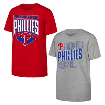 Philadelphia Phillies Outerstuff Youth Trench Kings 2-Pack T-Shirt Set - Red/Gray