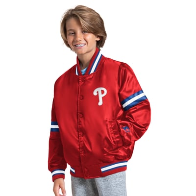 Philadelphia Phillies Starter Youth Courtside Jr. Varsity Full Snap Jacket - Red