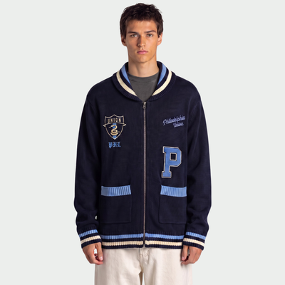 Philadelphia Union The Wild Collective Unisex Jacquard Full-Zip Sweater - Navy