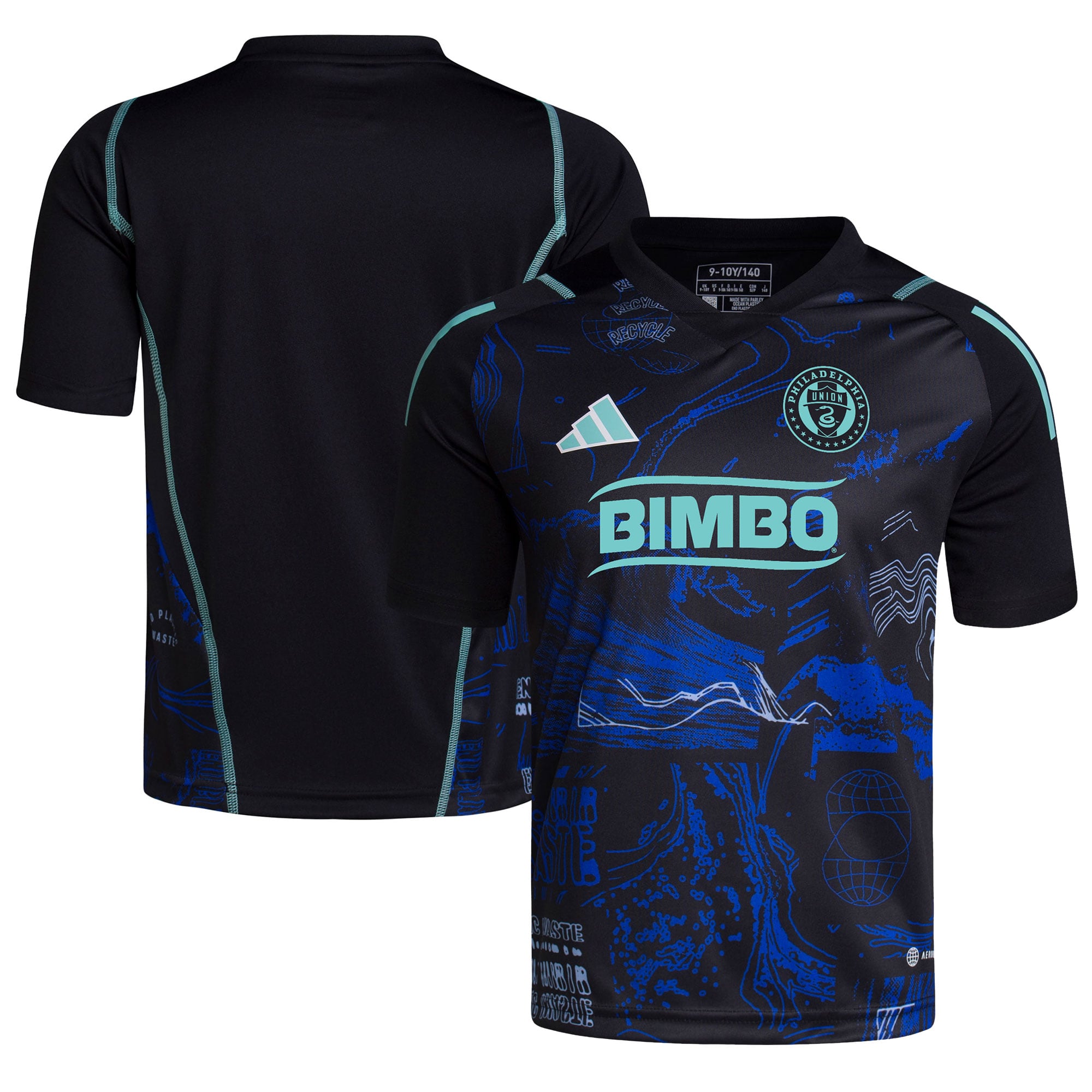 Philadelphia Union adidas Youth 2023 One Planet Replica Jersey - Black