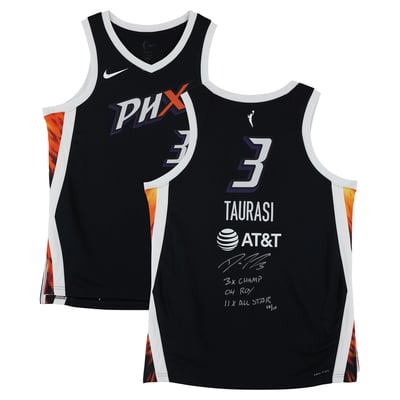 Diana Taurasi Phoenix Mercury Autographed Fanatics Authentic Nike Black Rebel Edition Jersey with Multiple Inscriptions - Limited Edition #10/10