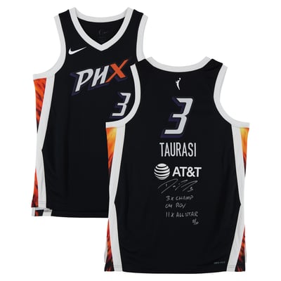 Diana Taurasi Phoenix Mercury Autographed Fanatics Authentic Nike Black Rebel Edition Jersey with Multiple Inscriptions - Limited Edition of 10