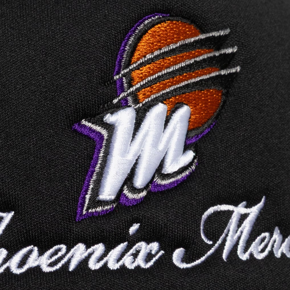Phoenix Mercury Mitchell & Ness Unisex Script Pro Pinch Adjustable Trucker Hat - Black