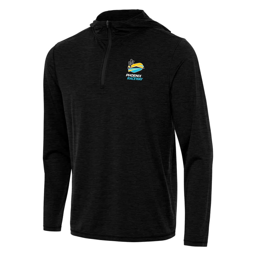 Phoenix Raceway Antigua Tidy Quarter-Zip Pullover Hoodie - Heather Black