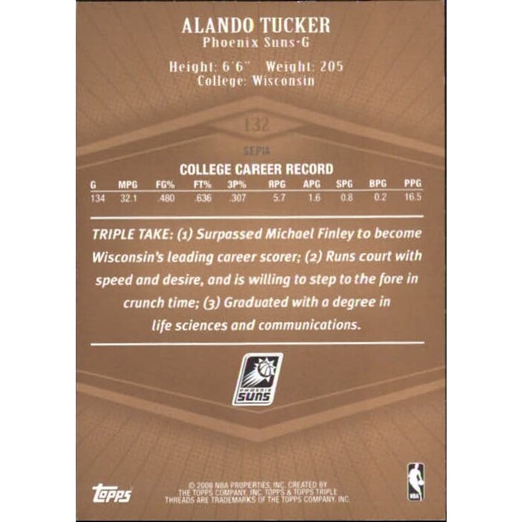 2007-08 Topps Triple Threads Sepia #132 Alando Tucker