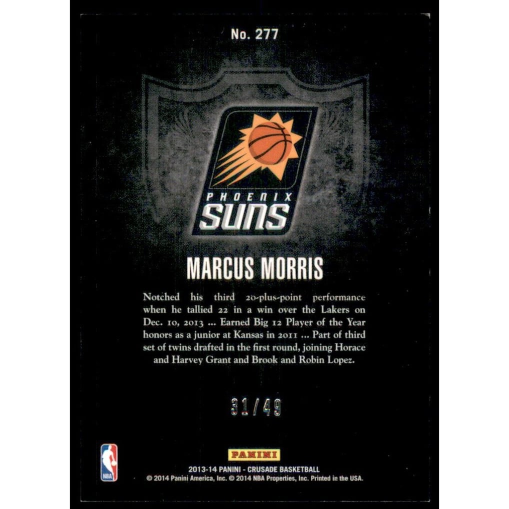 2013-14 Panini Crusade Insert Purple #277 Marcus Morris