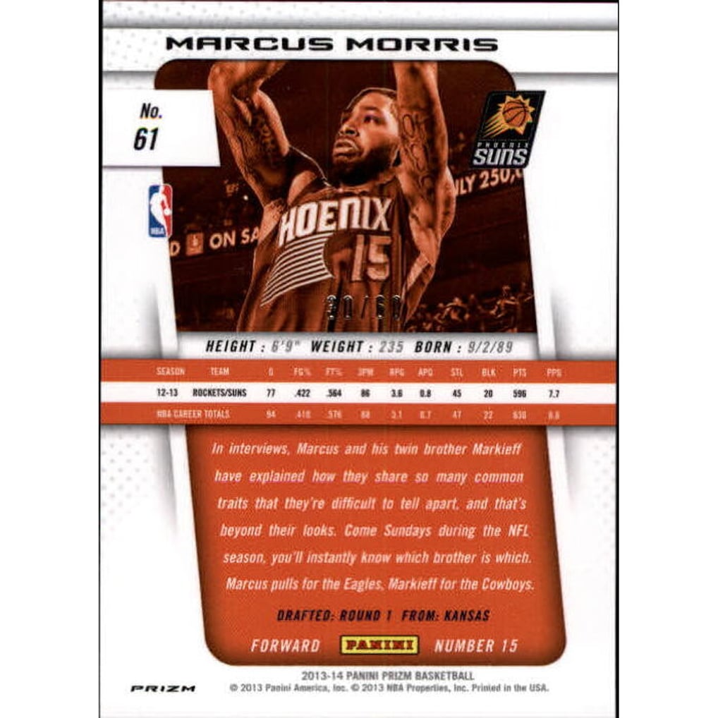 2013-14 Panini Prizm Prizms Orange #61 Marcus Morris