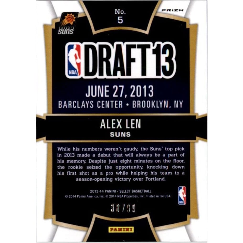 2013-14 Select Draft Selections Prizms Purple #5 Alex Len