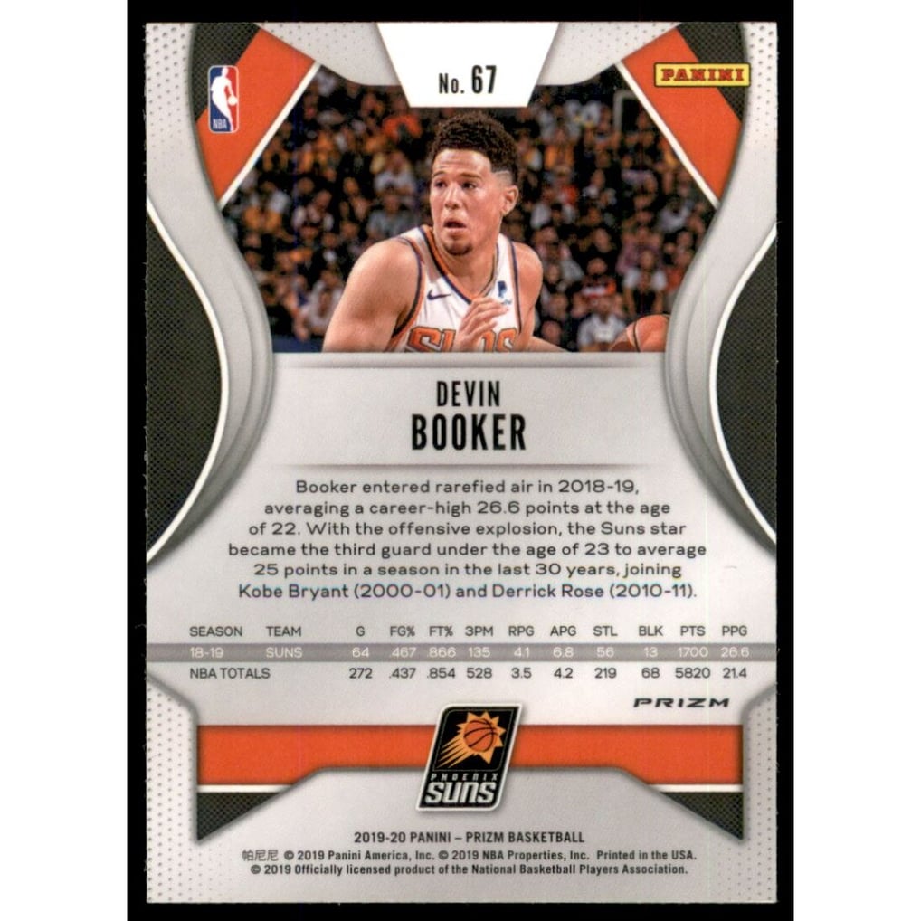 2019-20 Panini Prizm Prizms Ruby Wave #67 Devin Booker