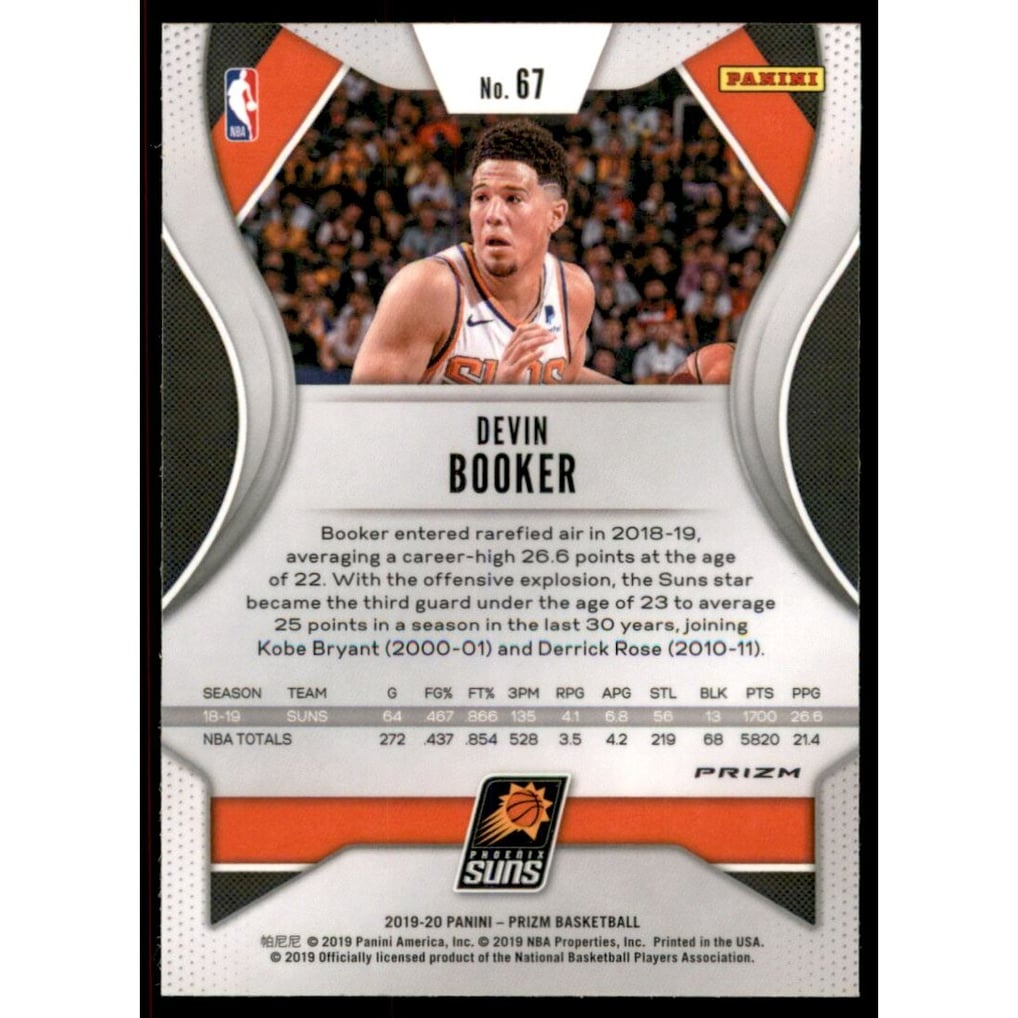 2019-20 Panini Prizm Prizms Silver #67 Devin Booker