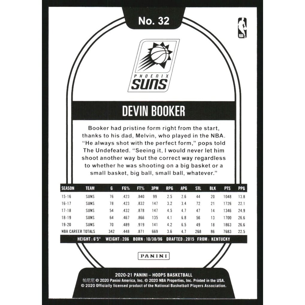 2020-21 Hoops Purple Explosion #32 Devin Booker